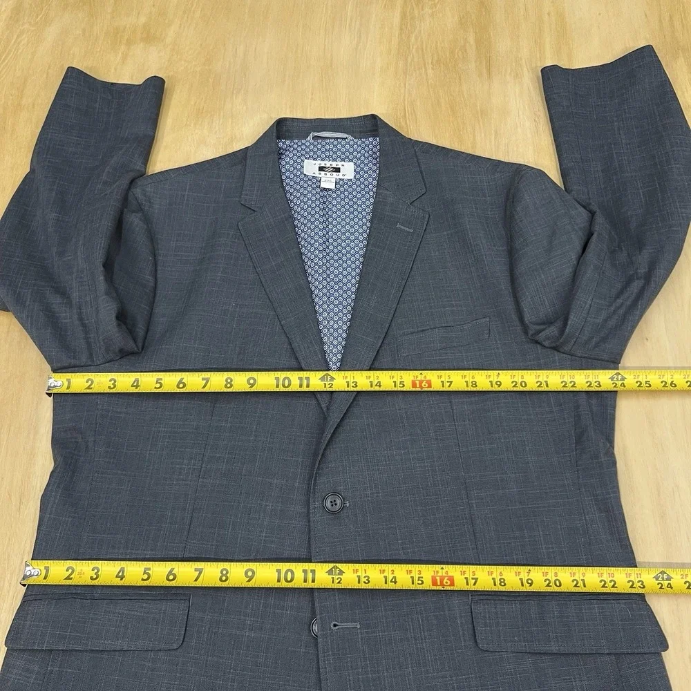 Joseph Abboud Cotton Blazer Jacket Sport‎ Coat Mens XXL (46R) Dark Gray Plaid